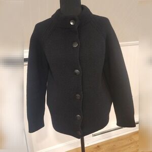 Vintage 90s Barneys New York Womens Black Cardigan Sweater Italy Med